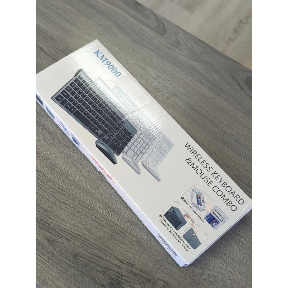 KM9000 TopMate Wireless Keyboard Combo Ultra Slim Gray Black